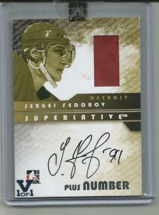 In The Game Itg Superlative Vault Sergei Fedorov Auto Autograph Jersey 1 Of 1