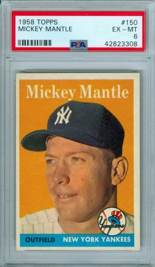 Mickey Mantle 1958 Topps 150 Psa 6