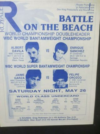 Onsite 5/26/1984 Program - " 2 Title Fights " - Davila Vs Sanchez & Garza Vs Orozco