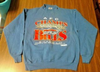 Vintage Bowl Xxvii Buffalo Bills 1992 Afc Champions Sweatshirt Size Medium