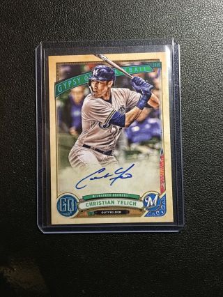 2019 Topps Gypsy Queen Christian Yelich On Card Auto —milwaukee Brewers
