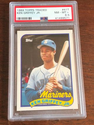 1989 Topps Traded Ken Griffey Jr 41t Rookie Psa 8.  5 Nm - Mt,  Mariners Reds