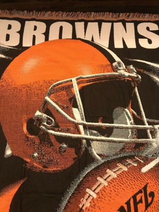 The Northwest Company Cleveland Browns NFL Tapestry Throw 59” X 46” EUC 3