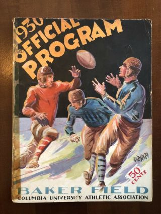 1930 Columbia Lions Football Program Vs Cornell Tigers Great Cover