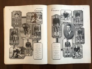 1930 COLUMBIA LIONS FOOTBALL PROGRAM VS CORNELL TIGERS GREAT COVER 8