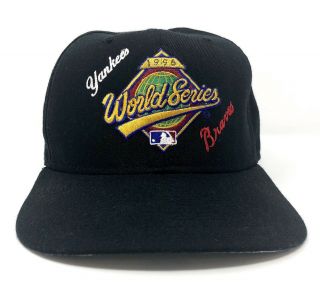 Vintage Era 1996 World Series Ny Yankees Atlanta Braves Black Snapback Hat