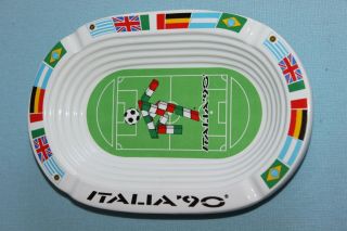 Italia 90 Ciao Ceramic Ashtray Stadium Shaped World Cup Souvenir Faenza