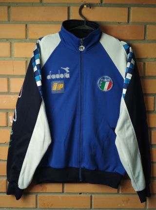 Italy (italia) Football Training Jacket Soccer Size Measurements 60 - 68 Diadora