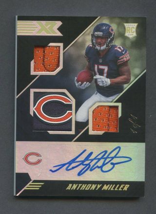 2018 Panini Xr Black Anthony Miller Bears Rpa Rc Bears Logo Patch Auto 1/1