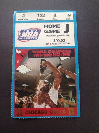 1997 Nba Finals Ticket Stub Game 1 Bulls Jazz Jordan 31 Points