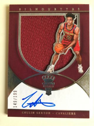 18 - 19 Crown Royale Silhouettes Collin Sexton Rookie Jersey Auto Card 149/199