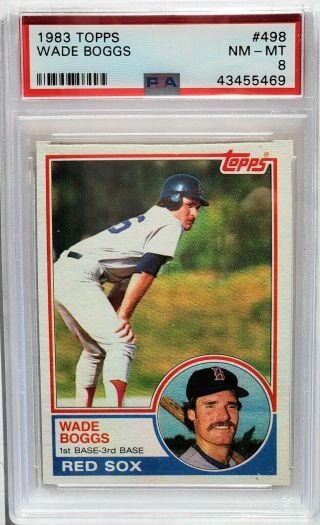 1983 Topps 498 Hof Boston Red Sox Wade Boggs Rookie Baseball Card Psa 8 Nm