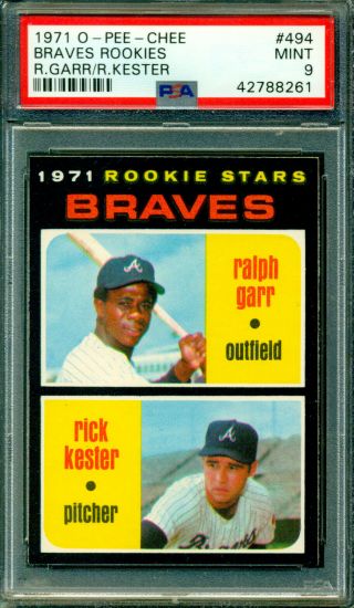 1971 Opc 494 Braves Rookies R.  Garr/r.  Kester Pop 4 Psa 9