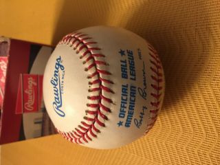 Mike Greenwell Signed Official American League Bobby Brown Baseball.  Red Sox