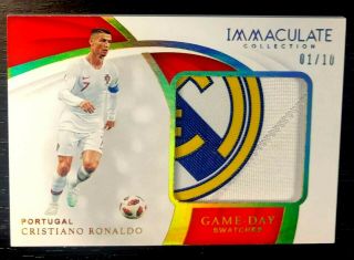 1/10 Cristiano Ronaldo 2018 - 19 Immaculate Soccer Game Day Logo Match Worn Patch