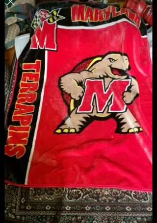 Big Maryland Terrapins Soft Plush Throw Terps Blanket Red Black 60 " X 48 "
