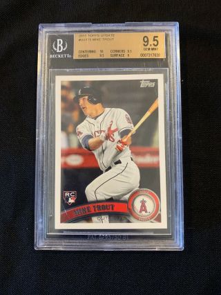 2011 Topps Update Mike Trout Rookie Rc Us175 Bgs 9.  5 Gem 10 Centering