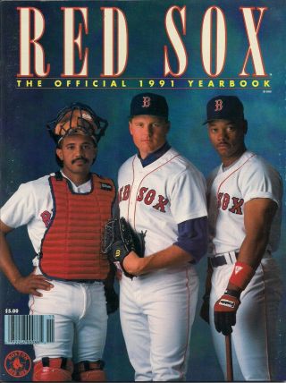 1991 Boston Red Sox Official Yearbook Roger Clemens Cover
