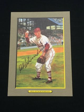 Red Schoendienst Signed Perez Steele Great Moments Postcard