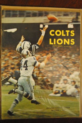 1964 Baltimore Colts Vs Detroit Lions Football Program - Johnny Unitas Alex Karras