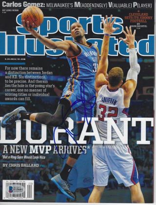 Kevin Durant (okc) Signed Sports Illustrated With Beckett (no Label)