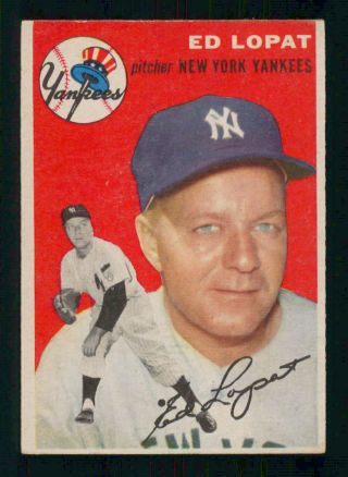 1954 Topps Baseball 5 Ed Lopat Grey Back 14658