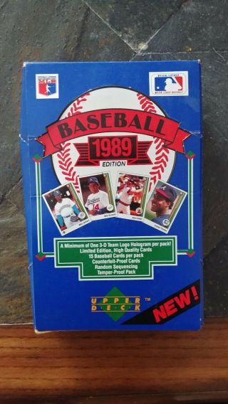 1989 Upper Deck Baseball Box.  Possible Griffey Jr And Johnson Rc.  Low Series.