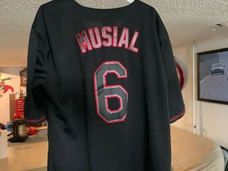 St.  Louis Cardinals Majestic Stan Musial 6 Black Jersey (adult Large)