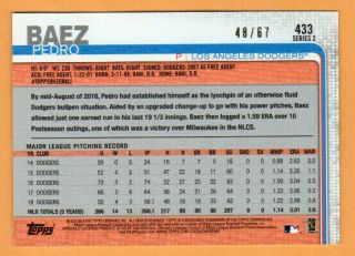 2019 Topps Baseball - Series 2 - Black Parallel - Pedro Baez - 48/67 2