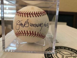 Phillies Hall Of Famer Jim Bunning Signed Baseball With Hof 96