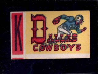 1961 Topps Stickers 5 Dallas Cowboys K Ex X1714945