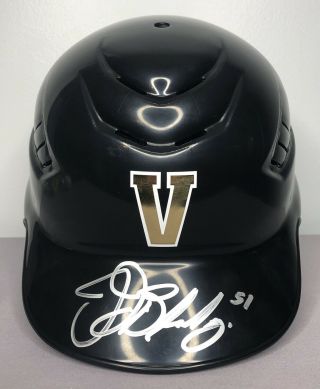 J.  J.  Bleday Signed Vanderbilt Full Size Batting Helmet 2019 Cws Baseball Jj