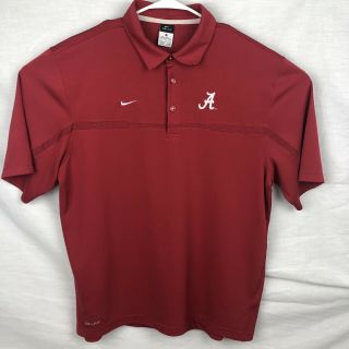 University Of Alabama Crimson Tide Nike Dri Fit Mens Size Xl Short Sleeve Polo