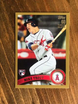 Mike Trout 2011 Topps Update Series Us175 Gold Rookie Rc 1833/2011