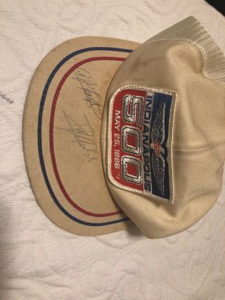 Indianapolis 500 Hat Autographed By Aj Foyt 1986