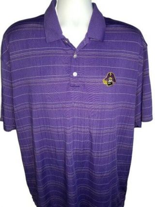 East Carolina University Ecu Pirates Purple Golf Polo Shirt Sz 2xl Xxl