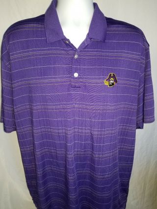 East Carolina University ECU Pirates Purple Golf Polo Shirt Sz 2XL XXL 5