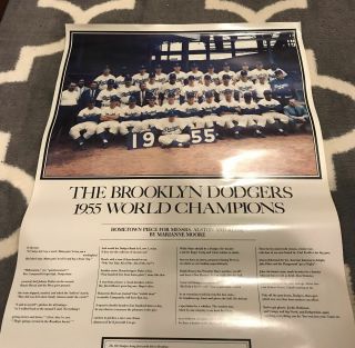 Brooklyn Dodgers 1955 Team Photo Poster Jackie Robinson 18 X 24