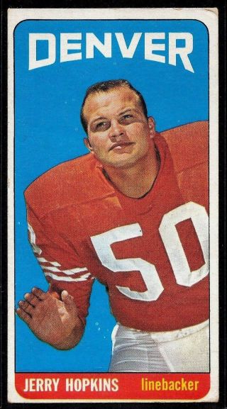 1965 Topps Football Denver Broncos Jerry Hopkins Rookie Card Rc Sp 54 Texas A&m