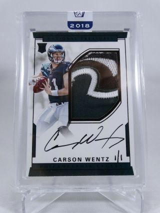 Carson Wentz 2016 National Treasures Rpa 1/1 2018 Honors Recollection Monster