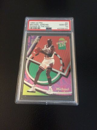 Michael Jordan Chicago Bulls 1993 Ultra Power In The Key Psa 10 Low Pop & Price