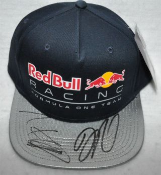 Daniel Ricciardo & Max Verstappen Signed 2017 Red Bull F1 Cap / Hat
