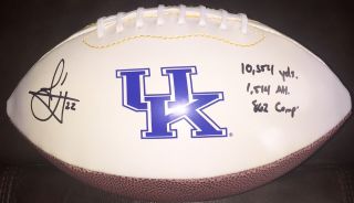 Jared Lorenzen Autographed Signed Uk Football W/coa Kentucky Records Stat Ball