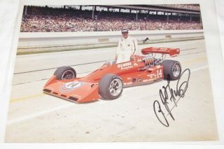 A.  J Foyt Signed Color Photo 1977 Indy 500 Winner 14 Gilmore - Foyt Coyote