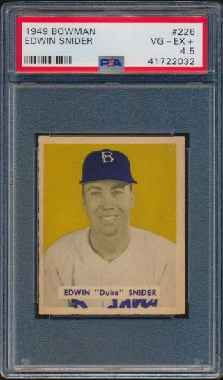 1949 Bowman Baseball Edwin Duke Snider 226 Psa 4.  5 Rookie