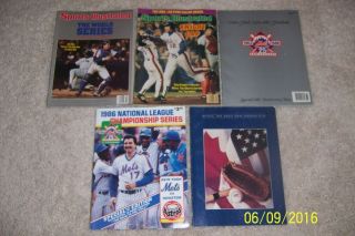 1986 York Mets Vs Boston Red Sox World Series Program Nlcs Program Set Of 5