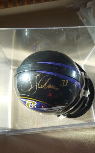 Priest Holmes Baltimore Ravens Signed Mini Helmet Display Case