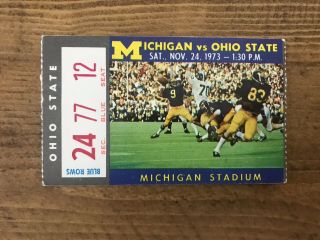 1973 Ohio State V Michigan Ticket Stub - Bo Woody Hayes Archie Griffin - The Tie