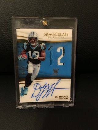 2018 Immaculate Dj Moore Rpa Rookie Numbers 2 Color On Card Auto Patch Ssp 8/12