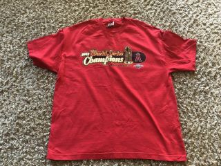 Mens Vtg Nike 2002 Anaheim Angels World Series Champions T - Shirt Sz:large
